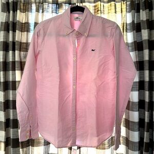 Vineyard Vines Shirt Womens Size 6 Whale Logo Button Down Shirt Pink Preppy